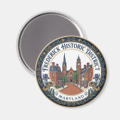 Historischer Bezirk Frederick Maryland Magnet (Vorderseite/Rückseite)