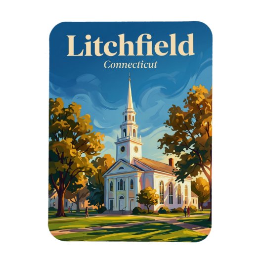 Historischer Bezirk Litchfield Connecticut Magnet (Vertikal)