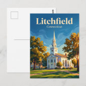 Historischer Bezirk Litchfield Connecticut Postkarte (Vorne/Hinten)