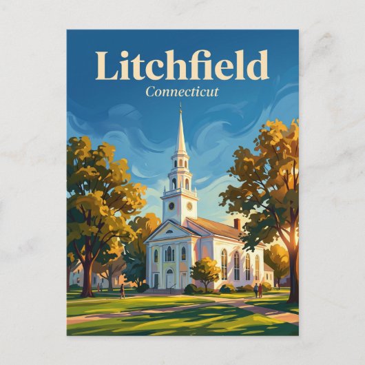 Historischer Bezirk Litchfield Connecticut Postkarte (Vorderseite)