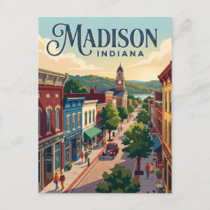 Historischer Bezirk Madison Indiana Postkarte