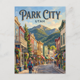 Historischer Bezirk Park City Reisender Utah Postkarte