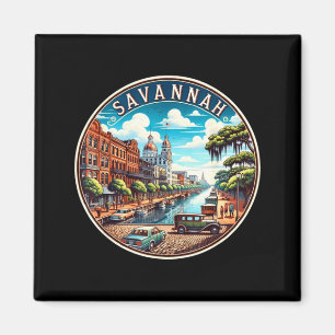 Historischer Bezirk Savannah Riverfront 1930er Jah Magnet