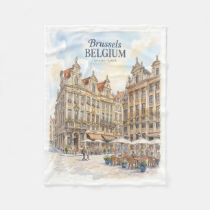 Historischer Brüsseler Grand Place Fleecedecke