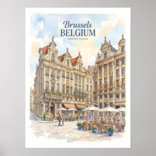 Historischer Brüsseler Grand Place Poster