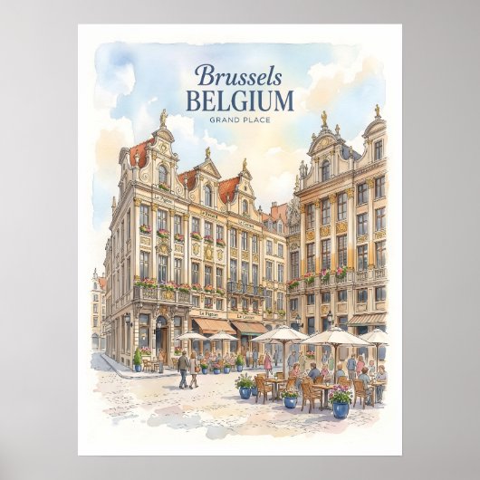 Historischer Brüsseler Grand Place Poster (Vorne)