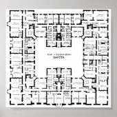 Historischer Dakota Gebäude Floor Plan Poster (Vorne)