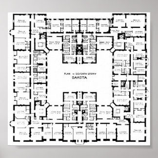 Historischer Dakota Gebäude Floor Plan Poster