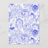 Historischer Feminist Pioneers Blue Toile Postkarte (Vorderseite)