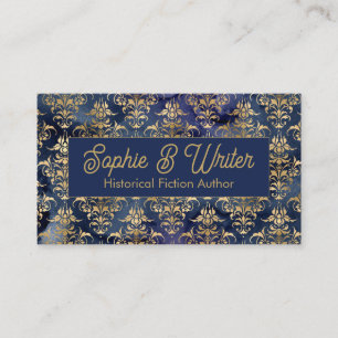 Historischer Fiktion Autor mit Vintage-Gold-Damask Visitenkarte