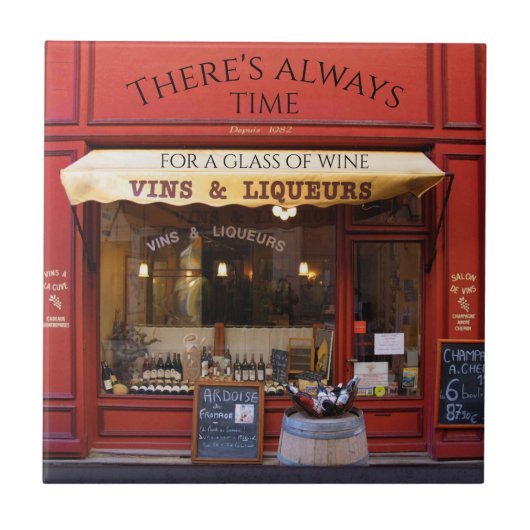 Historischer französischer Wein und Likör Keramik Fliese (Vorderseite)