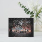 Historischer Friedhof mit herbstroten Blättern Postkarte (Stehend Vorderseite)