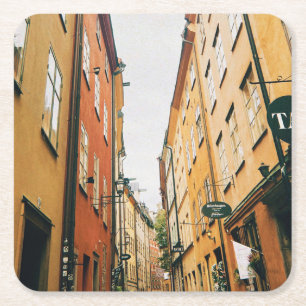 Historischer Gamla Stan, Altstadt von Stockholm Rechteckiger Pappuntersetzer