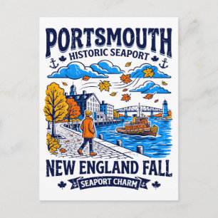 Historischer Hafen von Portsmouth New England im H Postkarte
