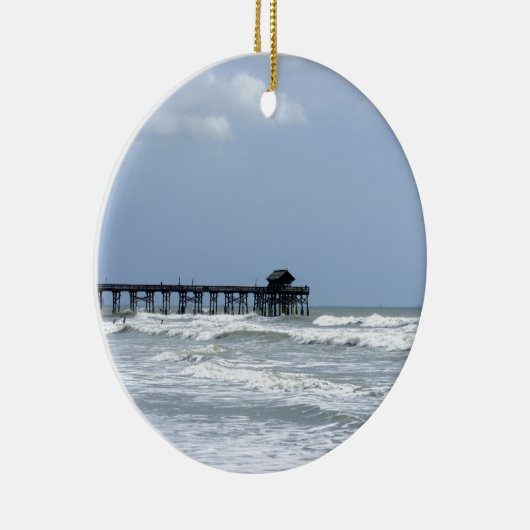 Historischer Kakao-Strand-Pier Keramik Ornament (Rechts)