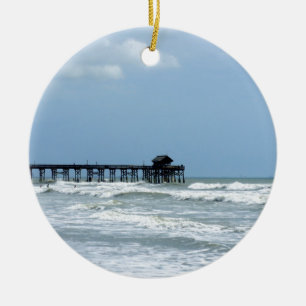 Historischer Kakao-Strand-Pier Keramik Ornament