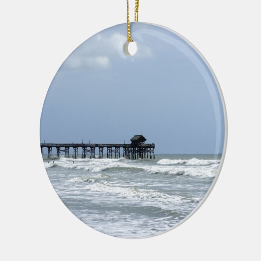 Historischer Kakao-Strand-Pier Keramik Ornament (Links)