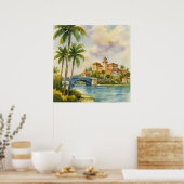 Historischer Landschaftlicher Boca Raton Florida Poster (Küche)