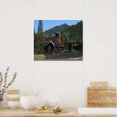 Historischer LKW in den Bergen... Poster (Küche)