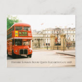 Historischer London-Bus von Queen Elizabeth Gate 1 Postkarte (Vorderseite)