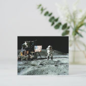 Historischer Mensch auf dem Mond Postkarte (Stehend Vorderseite)