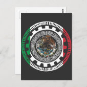 Historischer mexikanischer Azteken-Maya-Kalender Postkarte (Vorne/Hinten)