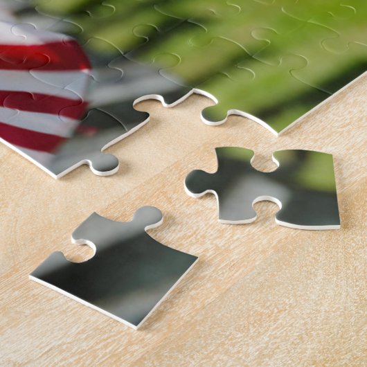 Historischer MilitärFriedhof mit US-Flaggen Puzzle (Seite)