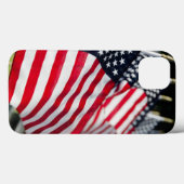 Historischer militärischer Friedhof mit US-Flaggen Case-Mate iPhone Hülle (Rückseite (Horizontal))