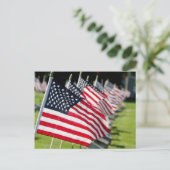 Historischer militärischer Friedhof mit US-Flaggen Postkarte (Stehend Vorderseite)