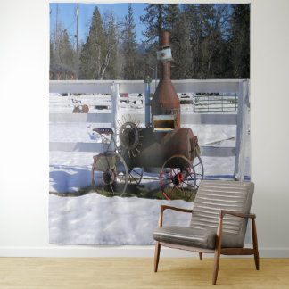 Historischer Motor aus Steam... Wandteppich