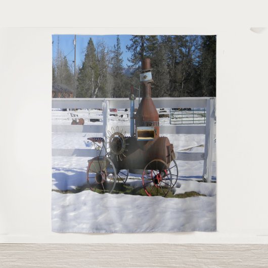 Historischer Motor aus Steam... Wandteppich (Vorderseite)