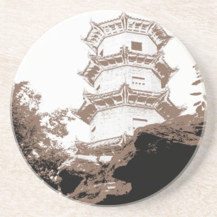 Historischer Pagoda-Untersetzer Sandstein Untersetzer