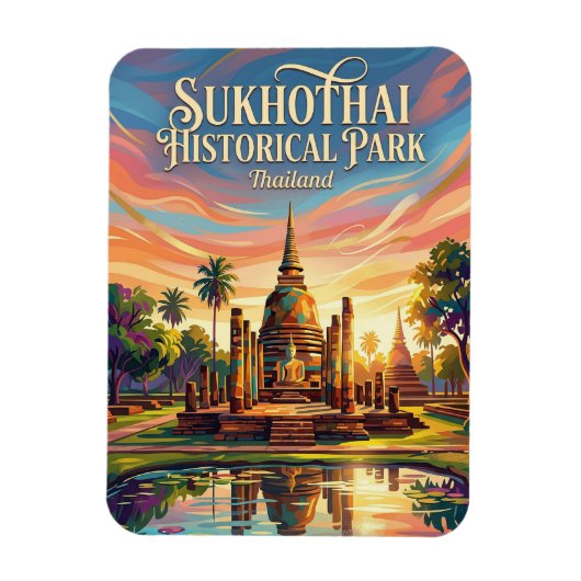 Historischer Park Sukhothai Thailand Magnet (Vertikal)