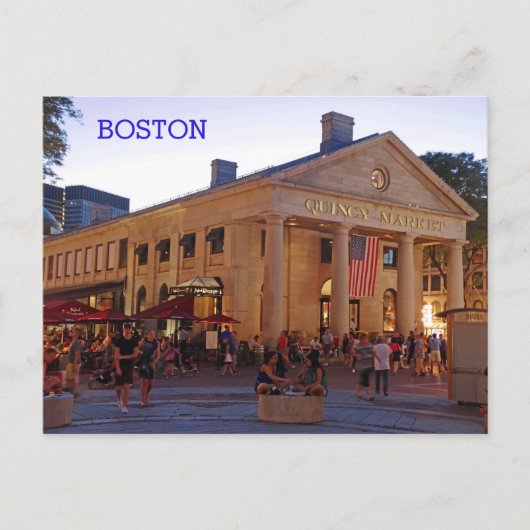Historischer Quincy Market Downtown Boston Postkarte (Vorderseite)