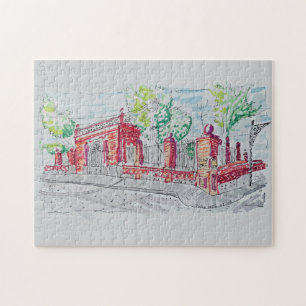 Historischer roter Backsteineingang Puzzle