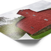 Historischer Roter Stall, Halcottsville, New York Fotodruck (Ecke)