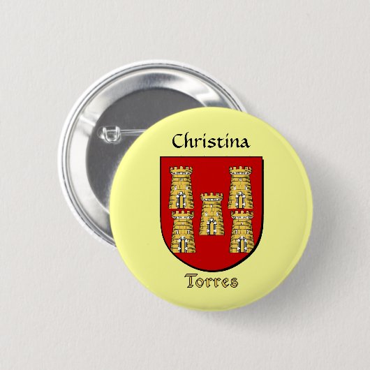 Historischer Schild mit personalisierten Torres Button (Vorne & Hinten)