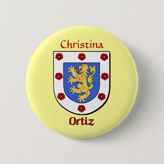 Historischer Schild personalisiert Ortiz Button (Vorderseite)