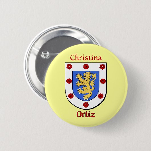 Historischer Schild personalisiert Ortiz Button (Vorne & Hinten)