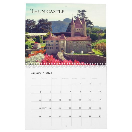  Historischer Schweizer Gebäude Kalender (Jan 2026)