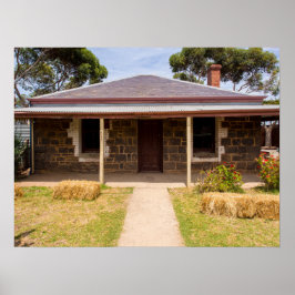 Historischer Stein Hütte Rustikaler Bauernhof Poster