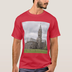 Historischer Steinuhrturm Schulgebäude Mädchen T-Shirt