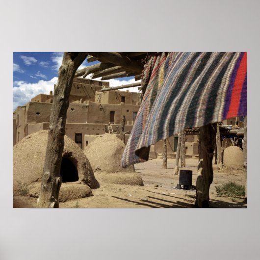 Historischer Taos Pueblo, wie er 1938 war Poster (Vorne)