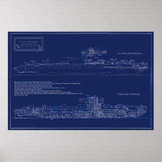 Historischer U-Boot-Croaker-Plan Poster