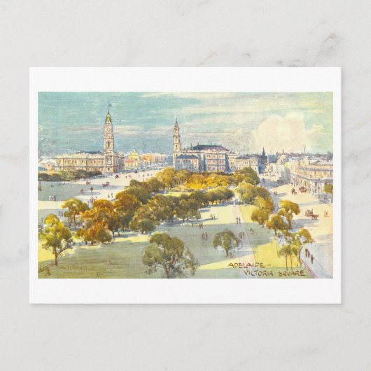Historischer Victoria Square, Adelaide, Australien Postkarte (Vorderseite)