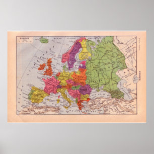 Historischer Vintage-Europa-Stil 1920 Poster