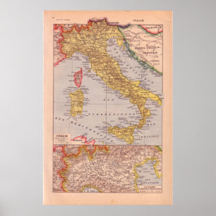 Historischer Vintage-Stil 1920 Italien Poster