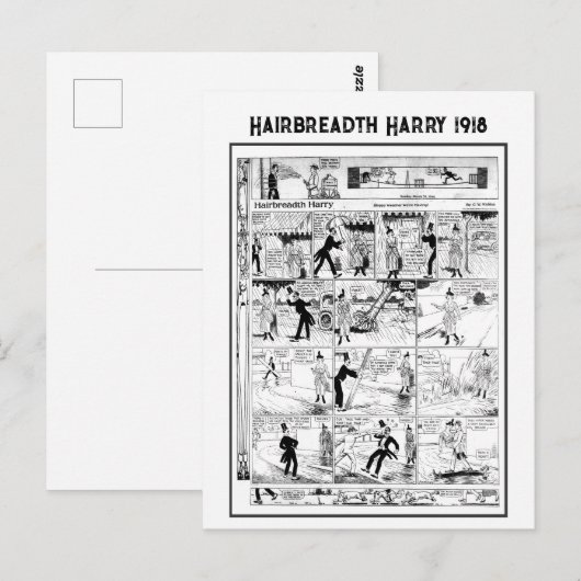 Historischer Vintager Harry Cartoon 1918 Postkarte (Vorne/Hinten)