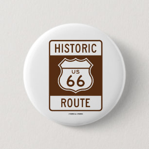 Historischer Weg US-Weg 66 (Transport-Zeichen) Button