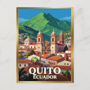 Historisches Altstadtviertel von Quito in den Ande Postkarte